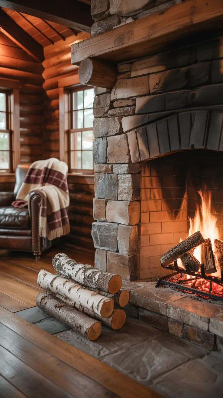 Close-up Fireplace Scene