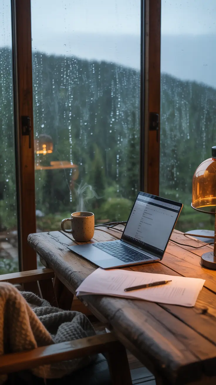 Remote Work Cabin Setup