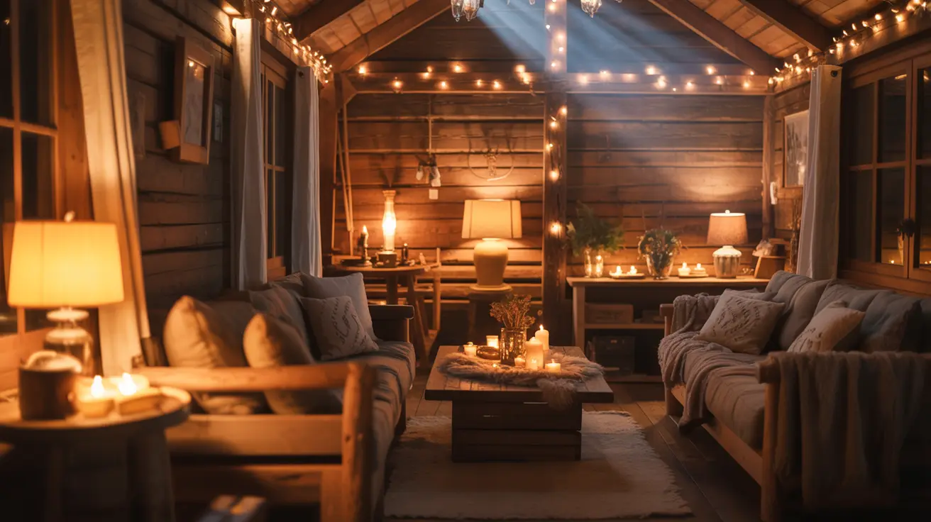 Warm Cabin Lighting at Night.png