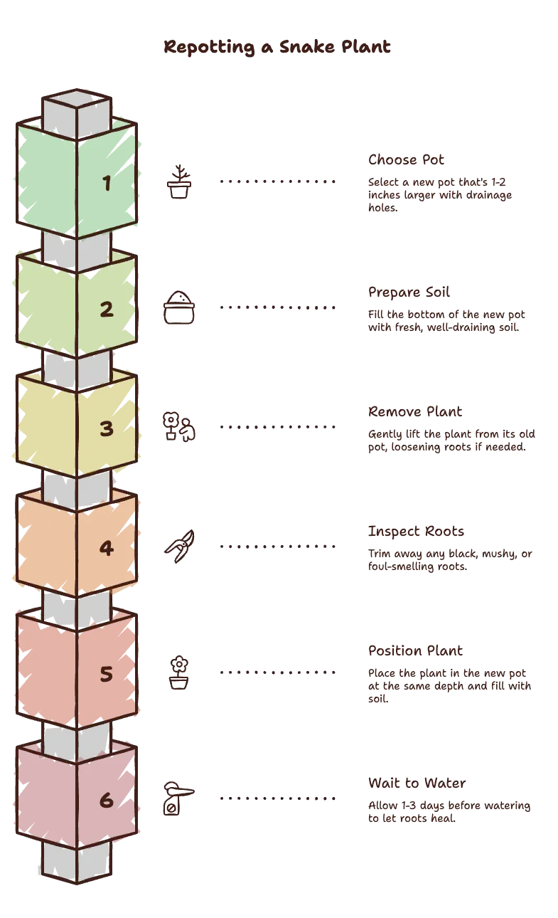 Step-by-Step Repotting Process