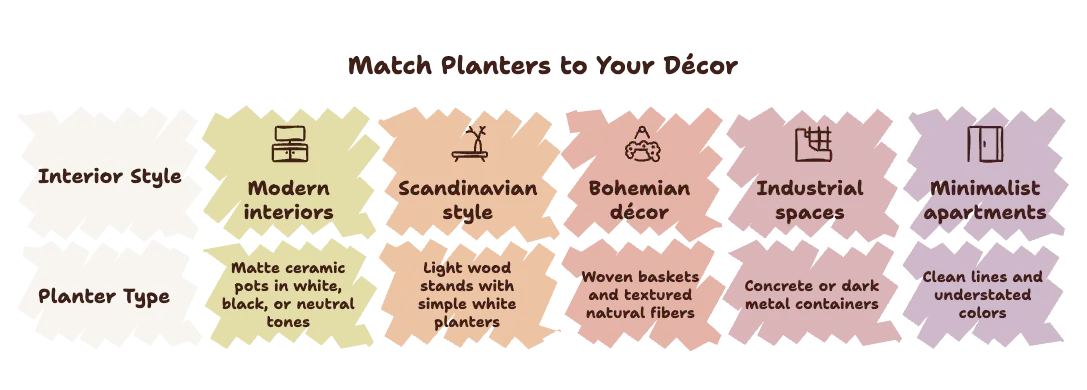 Match Planters to Your Décor